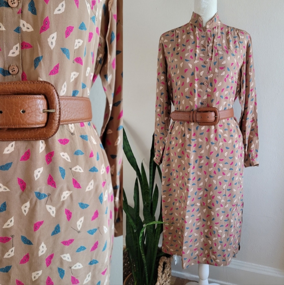 VTG 80s Diane Von Furstenberg Silk Print Dress